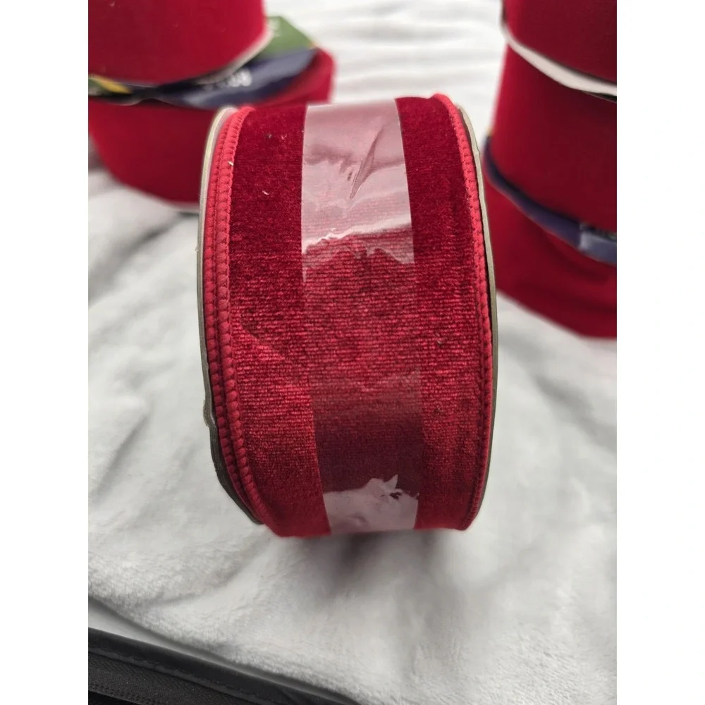 Vtg Nos Red Grarland Ribbon Wired Jumbo 2.5